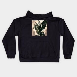 Alone Girl With A Dragon - Dragon Friend Kids Hoodie